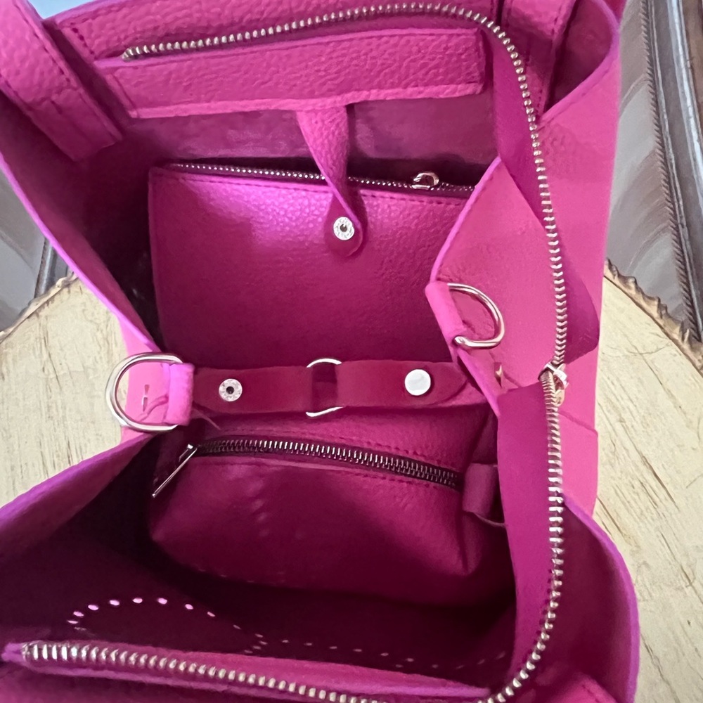 Leather pink  women bag - Picture 7 of 11